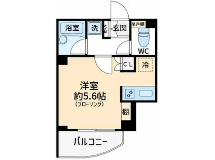 プレールドゥーク品川西大井(1K/1階)の間取り写真