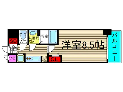 アドバンス大阪ソルテ(1K/9階)の間取り写真