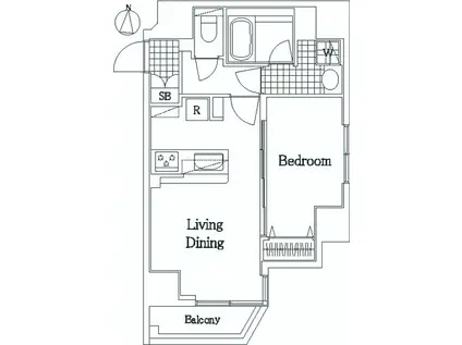 ザ・レジデンス・オブ・トーキョーH20サウスタワー(1LDK/9階)の間取り写真