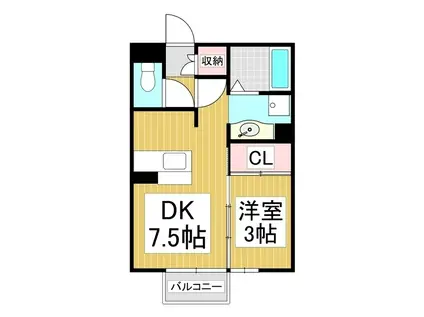 シャルム今井(1DK/1階)の間取り写真