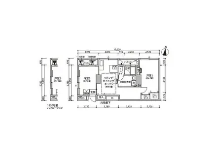 東雲キャナルコートCODAN11号棟(2DK/11階)の間取り写真
