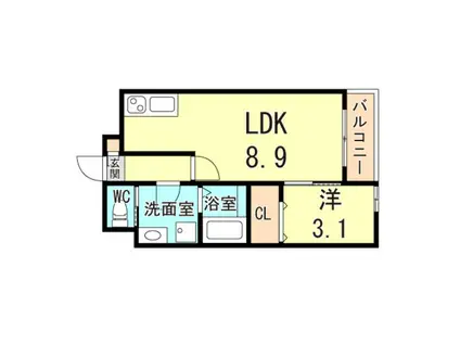 ARPEGGIO東須磨(1LDK/2階)の間取り写真