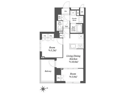 ブランシエスタ荻窪(2LDK/2階)の間取り写真