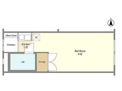 ウィルテラス西池袋(ワンルーム/3階)の間取り写真