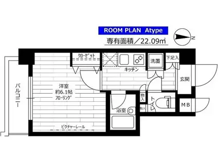 ステージファースト新中野(1K/5階)の間取り写真
