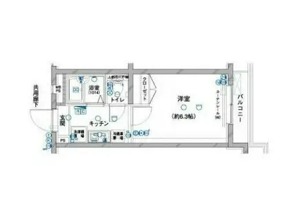 ルリオン中野坂上(1K/1階)の間取り写真