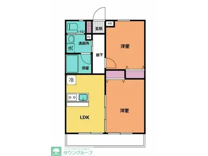 アステリア(2DK/3階)の間取り写真