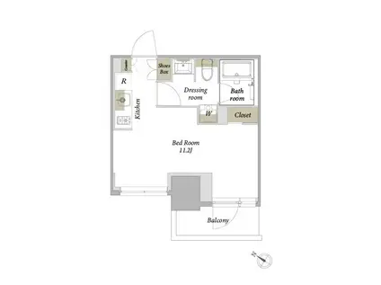 プライムメゾン西新宿(ワンルーム/9階)の間取り写真