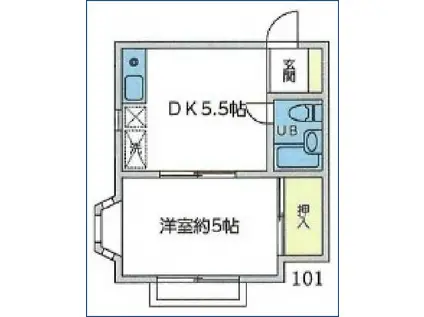 フラグランスハイツ(1DK/1階)の間取り写真
