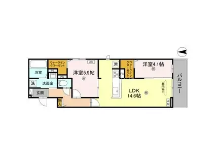 KAKETTO BRICKOWSKI(2LDK/2階)の間取り写真