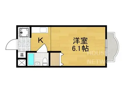 鞍馬口アイビーハウス(1K/4階)の間取り写真