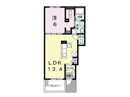 セリーン A(1LDK/1階)の間取り写真