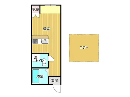 ノースシティ上木戸(ワンルーム/1階)の間取り写真