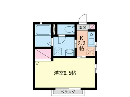 ラフィーネ湘南(1K/1階)の間取り写真