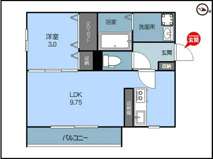 D-ROOMSUMON弁天橋II(1LDK/2階)の間取り写真