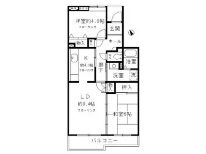 コーポレート小金井梶野通6号棟コーポレートコガネイカジノドオリロク(2LDK/1階)の間取り写真