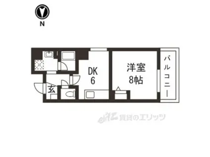 プラネシア星の子四条烏丸(1DK/9階)の間取り写真