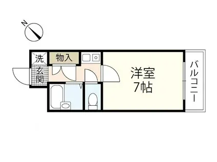 MS LEA KOUGOMINAMI(1K/2階)の間取り写真