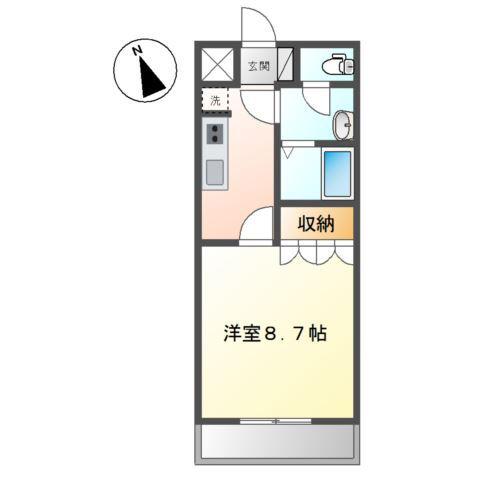 ファーストJUN(1K/1階)の間取り写真