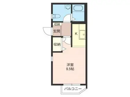 プリムローズ(ワンルーム/1階)の間取り写真