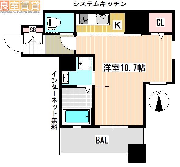 SPACE BEAT(1K/6階)の間取り写真