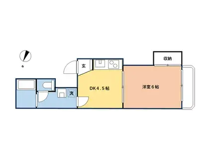 和光ハイツ(1DK/2階)の間取り写真