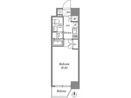 GRAMERCY NIPPONBASHI(1K/11階)の間取り写真