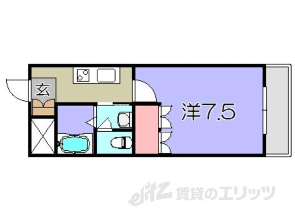 ブルームT(1K/2階)の間取り写真