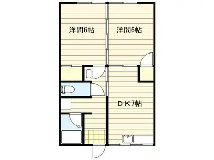 LIB LAND(2DK/1階)の間取り写真