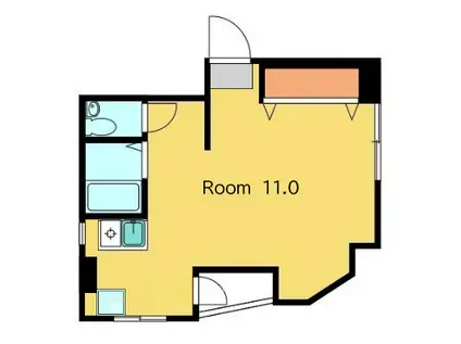 鈴木ビル(ワンルーム/4階)の間取り写真