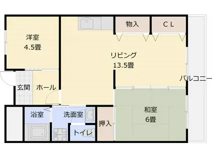 パブリックマンション(2SLDK/1階)の間取り写真