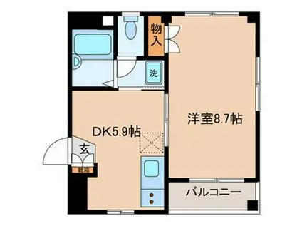 パイニーメゾン清澄(1DK/2階)の間取り写真