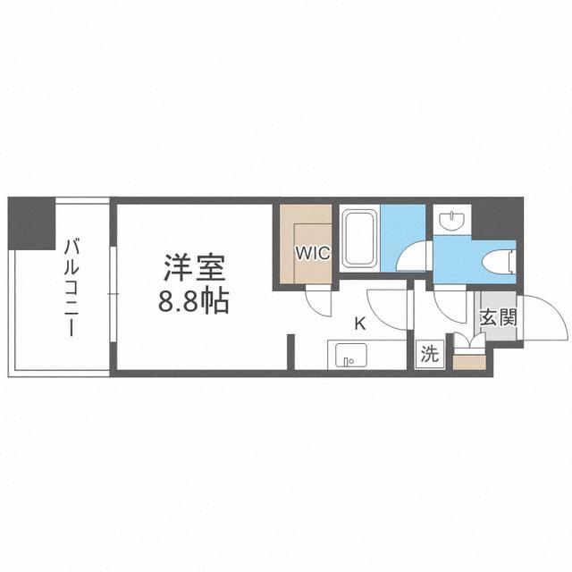 パークアクシス福岡県庁前(ワンルーム/10階)の間取り写真