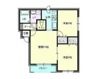 エクセロン(2LDK/3階)の間取り写真