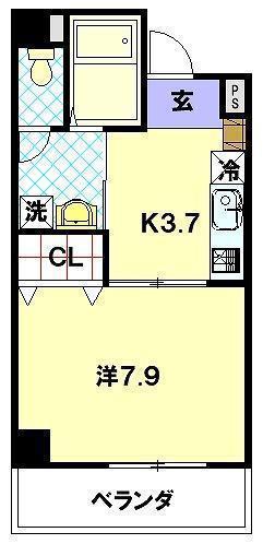 EARLGREYマンション大橋(1K/7階)の間取り写真