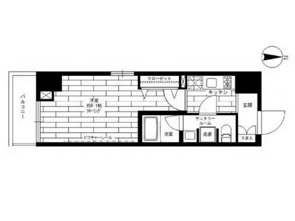 ステージグランデ目白学習院下(1K/2階)の間取り写真