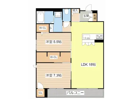 ガーデン ヴィラ スイート(2LDK/2階)の間取り写真