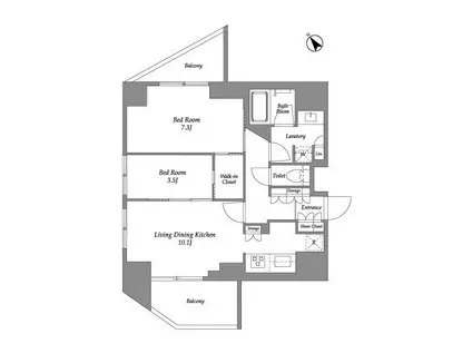 シーズンフラッツ大森西(2LDK/15階)の間取り写真