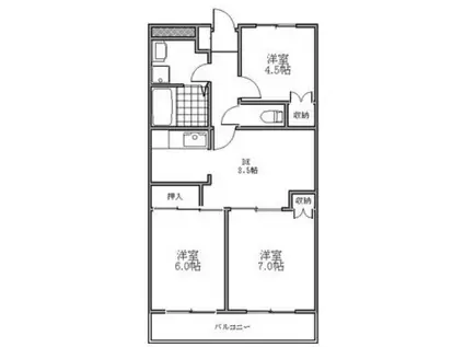 ヴィラエスティナ2(3DK/2階)の間取り写真