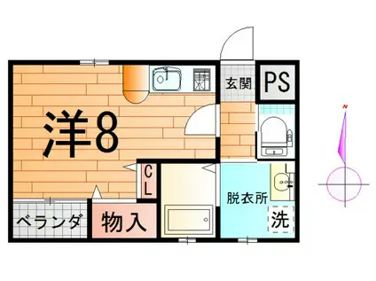 サンテラスII(ワンルーム/3階)の間取り写真