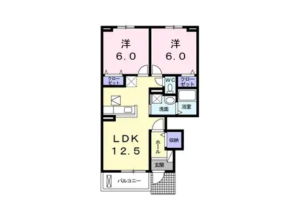 メゾン・エスポワール(2LDK/1階)の間取り写真