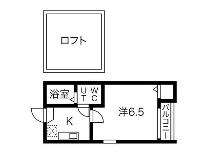 コンパートハウス本陣(1K/1階)の間取り写真