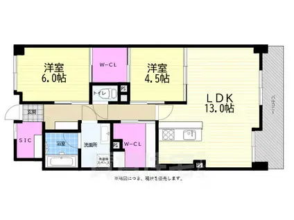 ダイアパレス川内(2LDK/2階)の間取り写真