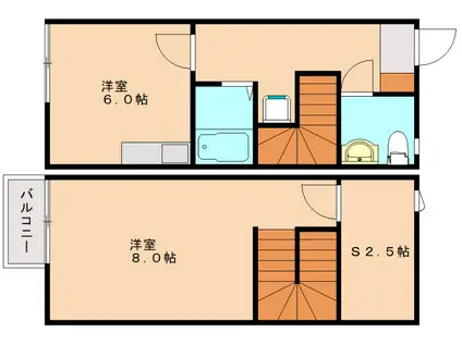 リースランドサンフラワーF棟(1DK/1階)の間取り写真