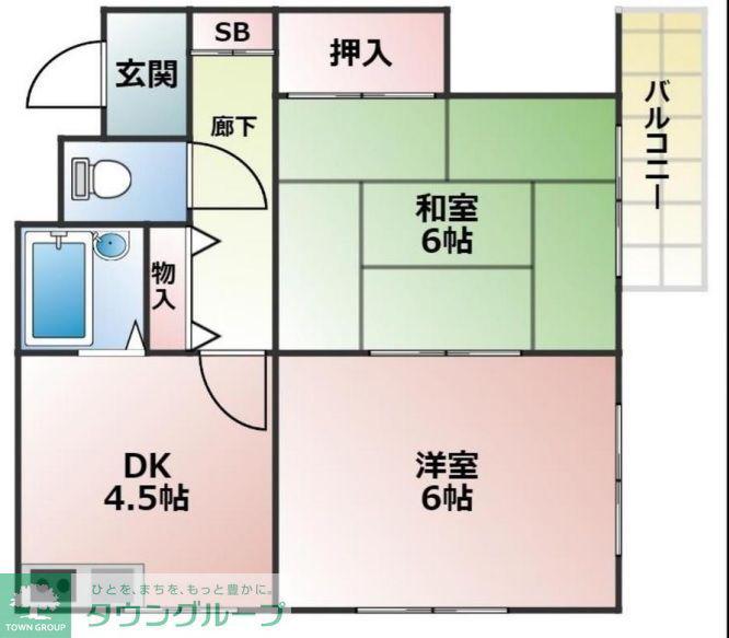青愛ビル(2DK/2階)の間取り写真