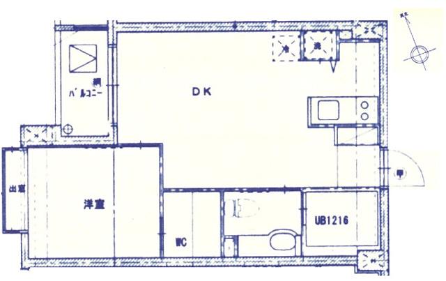 ベルジューレ高輪(1LDK/2階)の間取り写真