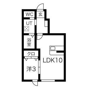 INFINITY SAGAE・I(1LDK/1階)の間取り写真