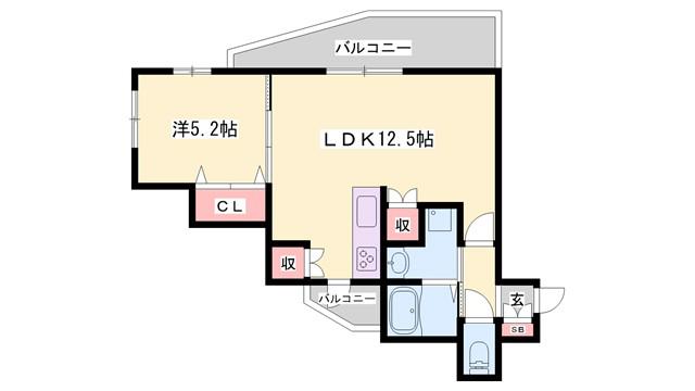 DIAMOND GREEN(1LDK/3階)の間取り写真