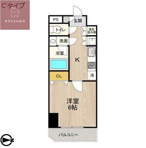 CITYSPIRE平野(1K/4階)の間取り写真