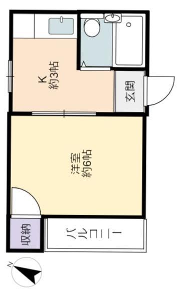 ドリームハイツ宮前(1K/2階)の間取り写真